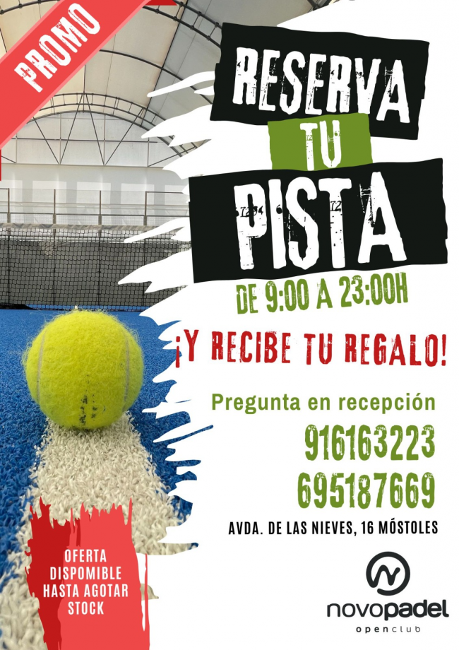 PROMO RESERVA TU PISTA