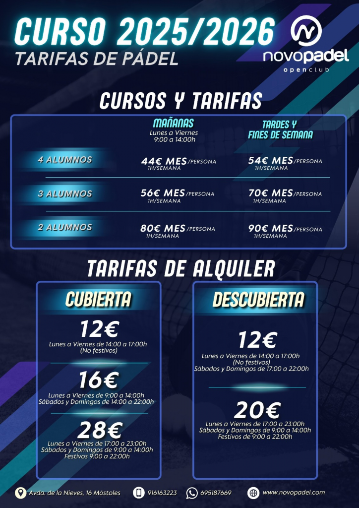 CURSOS Y TARIFAS 25-26